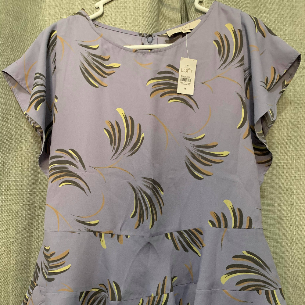 Loft blue angel sleeve blouse